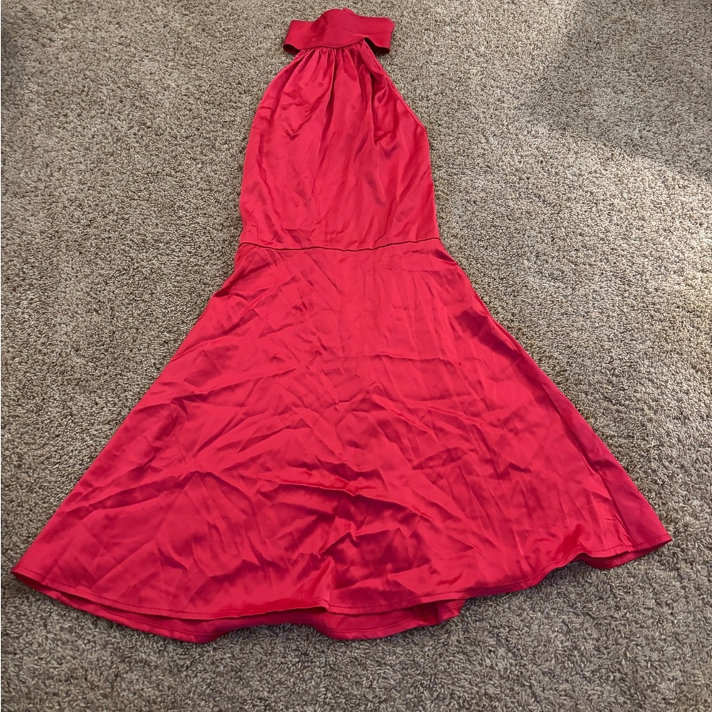 Elegant Pink Halter Dress